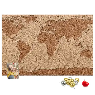 Korková nástenka mapa sveta do detskej izby