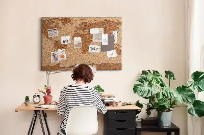 Korková nástenka mapa sveta do detskej izby