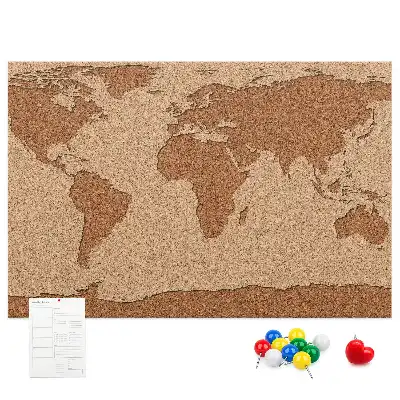 Korková nástenka mapa sveta do detskej izby