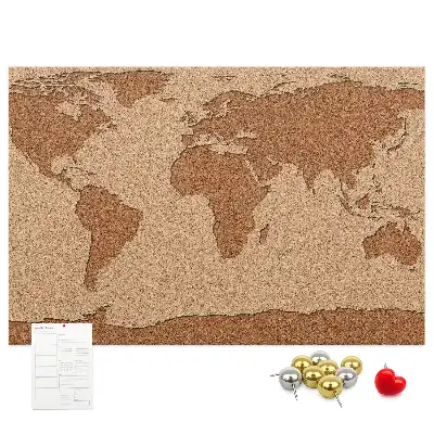 Korková nástenka mapa sveta do detskej izby