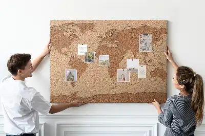 Korková nástenka mapa sveta do detskej izby