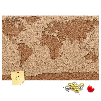 Korková nástenka mapa sveta do detskej izby