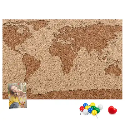 Korková nástenka mapa sveta do detskej izby