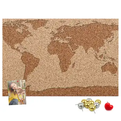 Korková nástenka mapa sveta do detskej izby