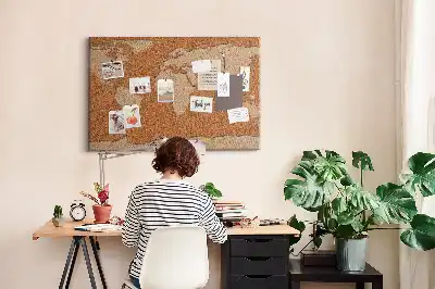 Korková nástenka do detskej izby s motívom mapy