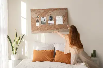 Korková nástenka do detskej izby s motívom mapy