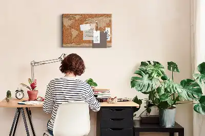 Korková nástenka do detskej izby s motívom mapy
