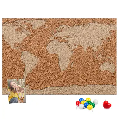 Korková nástenka do detskej izby s motívom mapy