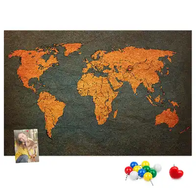 Veľká nástenka do detskej izby s motívom mapy sveta