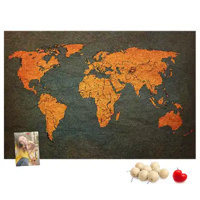 Veľká nástenka do detskej izby s motívom mapy sveta
