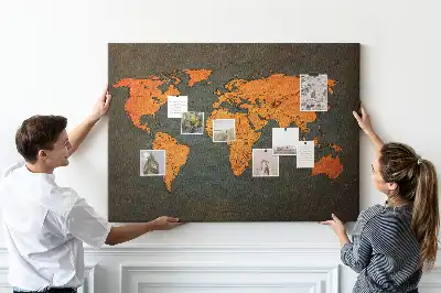 Veľká nástenka do detskej izby s motívom mapy sveta