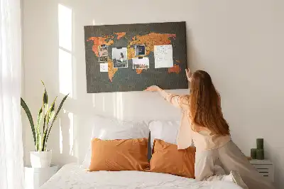 Nástenná korková tabuľa detská s motívom zemegule