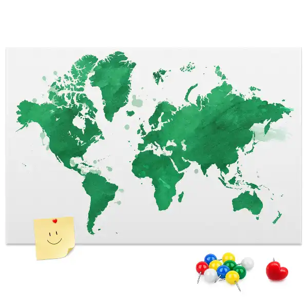 Nástenka do detskej izby Zelená mapa sveta