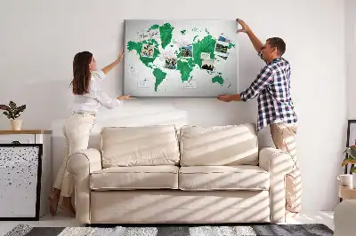 Nástenka do detskej izby Zelená mapa sveta