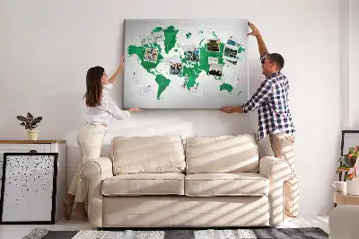Nástenka do detskej izby Zelená mapa sveta