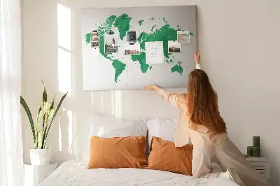 Nástenka do detskej izby Zelená mapa sveta