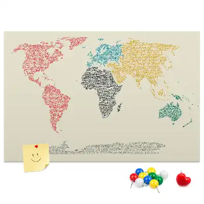 Nástenka do detskej izby Mapa sveta z písmen