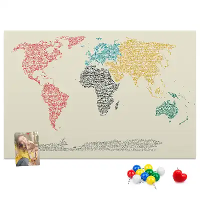 Nástenná mapa sveta z písmen do detskej izby