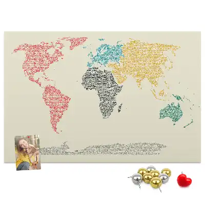 Nástenná mapa sveta z písmen do detskej izby