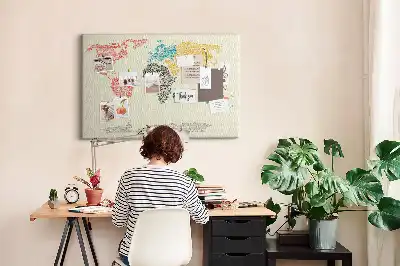 Nástenná mapa sveta z písmen do detskej izby