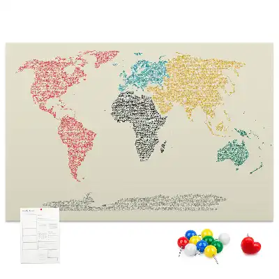 Nástenná mapa sveta z písmen do detskej izby