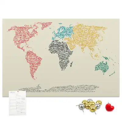Nástenná mapa sveta z písmen do detskej izby