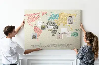 Nástenná mapa sveta z písmen do detskej izby