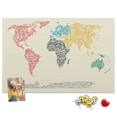 Nástenná mapa sveta z písmen do detskej izby