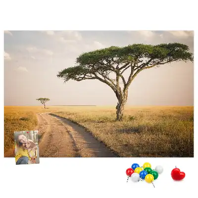 Nástenka do detskej izby s motívom africkej krajiny