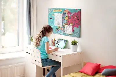 Korková nástenka s motívom mapy Európy