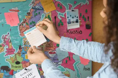 Korková nástenka s motívom mapy Európy
