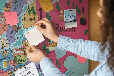 Korková nástenka s motívom mapy Európy