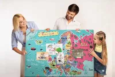 Korková nástenka s motívom mapy Európy
