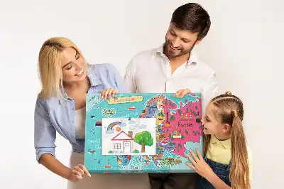 Korková nástenka s motívom mapy Európy