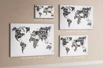 Nástenná detská nástenka s typografickou mapou kontinentov