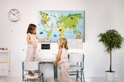 Korková nástenka s atlasom zvierat pre deti