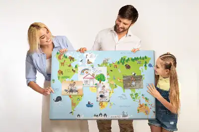 Korková nástenka s atlasom zvierat pre deti
