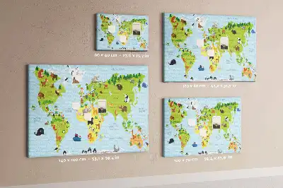 Korková nástenka s atlasom zvierat pre deti
