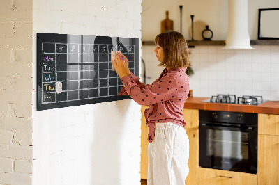 Magnetická popisovateľná tabuľa Plán vyučovacej hodiny