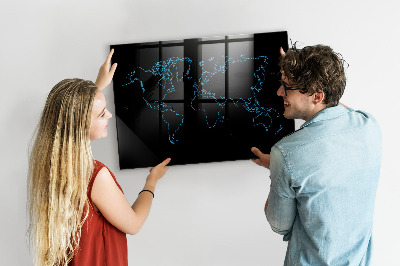 Kresliaca magnetická tabuľa Obrys mapy sveta