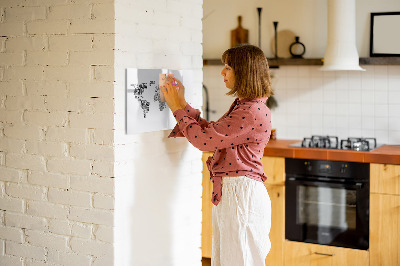 Magnetická popisovateľná tabuľa Kontinenty s písmenami