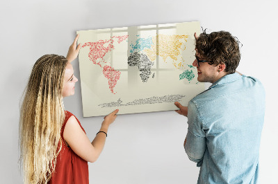 Kresliaca magnetická tabuľa Písmenková mapa sveta