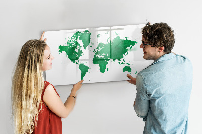 Kresliaca magnetická tabuľa Zelená mapa sveta