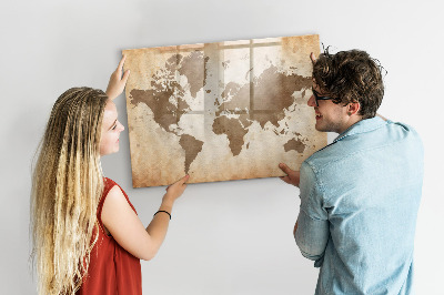 Kresliaca magnetická tabuľa Maľovaná mapa sveta