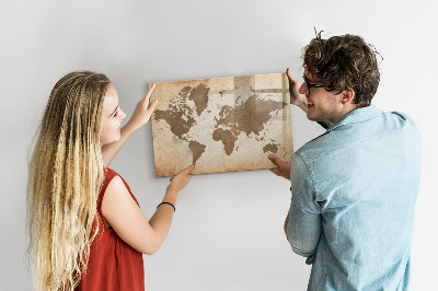 Kresliaca magnetická tabuľa Maľovaná mapa sveta
