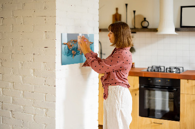 Magnetická popisovateľná tabuľa Abstraktná mapa sveta