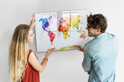 Magnetická kresliaca tabuľa Akvarelová mapa sveta