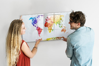 Magnetická kresliaca tabuľa Akvarelová mapa sveta