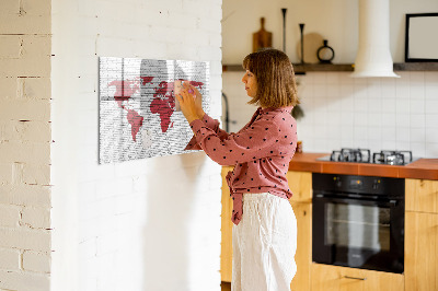 Magnetická kresliaca tabuľa Tehlová mapa sveta