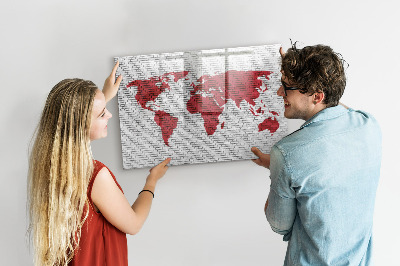 Magnetická kresliaca tabuľa Tehlová mapa sveta